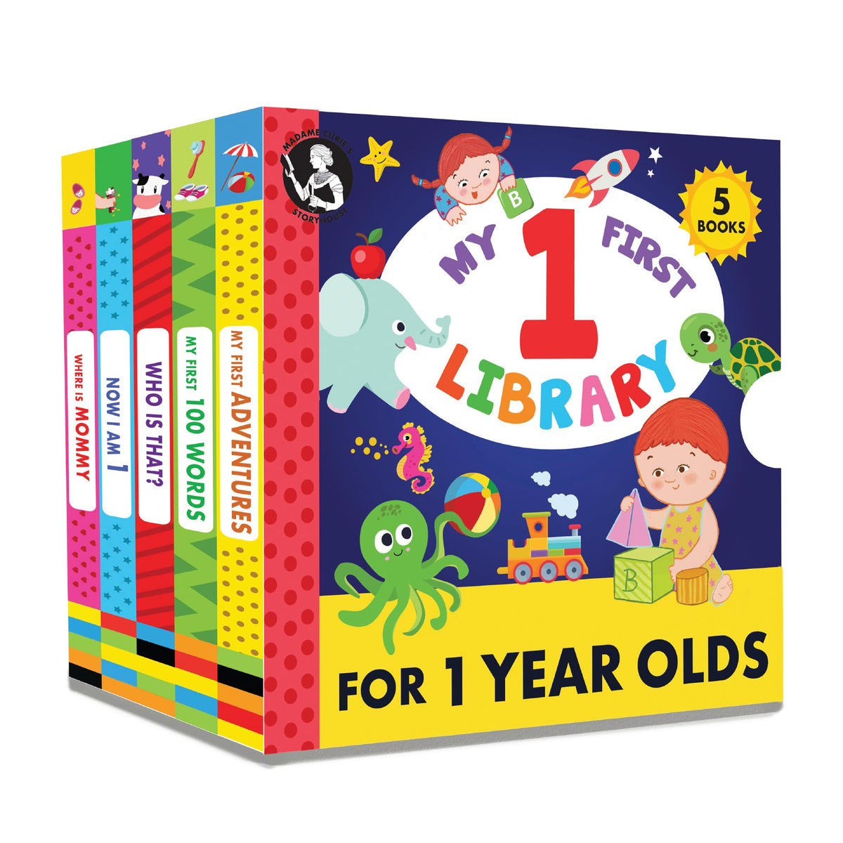 Madame Curie’s My 1 Year Old Library | Baby Toys for Ages 12-18-24 Months | Best Toddler Board Books | Newborn Girl & Boy Infant Toys