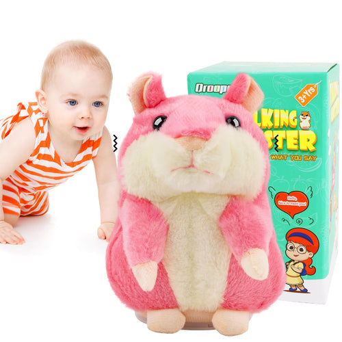 Qrooper Baby Toys Talking Hamster Repeats What You Said Toddler Toy Baby Girls Toys Talks Back Interactive Toy Autism Toy Stocking Stuffers Birthday Gift for 3 4 5 6+ Year Olds