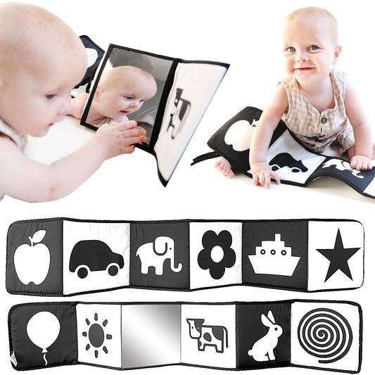 Spiggly High Contrast Baby Toys for Newborn Black and White Baby Toys 0-3 Months Baby Books 0-6 Months High Contrast Baby Book Tummy Time Mirror Newborn Toys Contrast Toys for Infants 0-6 Months