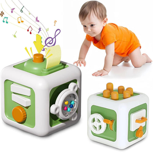 ZLHPJY Montessori Toys for 2 Year Old: Baby Activity Cube Sensory Busy Cube for Toddlers 2-3 - 1st First Birthday Boys Girls Gifts - Infant Baby Toys 18 Months Toddler Car Airplane Travel Essentials
